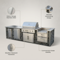 Custom Garden Outdoor Modular Kitchen Cabinets Complete Stainless Outdoor Kitchen Sturdy for Patio Commercial Use