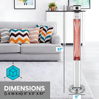 Infrared Patio Heater, Electric Patio Heater for Indoor/Outdoor Use, 1500 W (Silver)