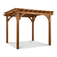 10 Ft. X 10 Ft. Traditional All Cedar Wood Outdoor Patio Pergola Shade Structure — Studio Shot